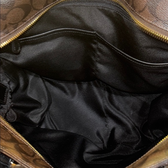 Coach Diaper Bag F35414 Signature Canvas Tote Brown Black Gold Hardware - Picture 14 of 16